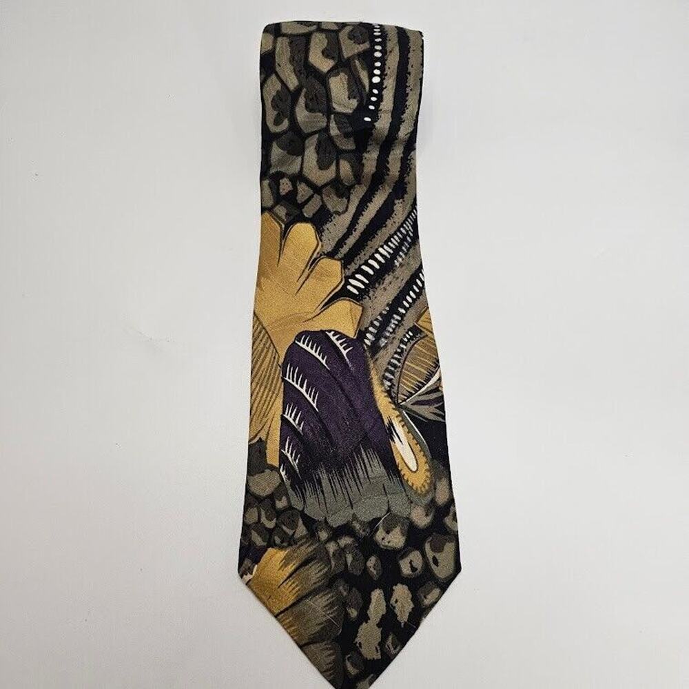 Neck Tie 100% Silk Screenplay By Martin Wong 4"x58" Multicolored Abstract Floral